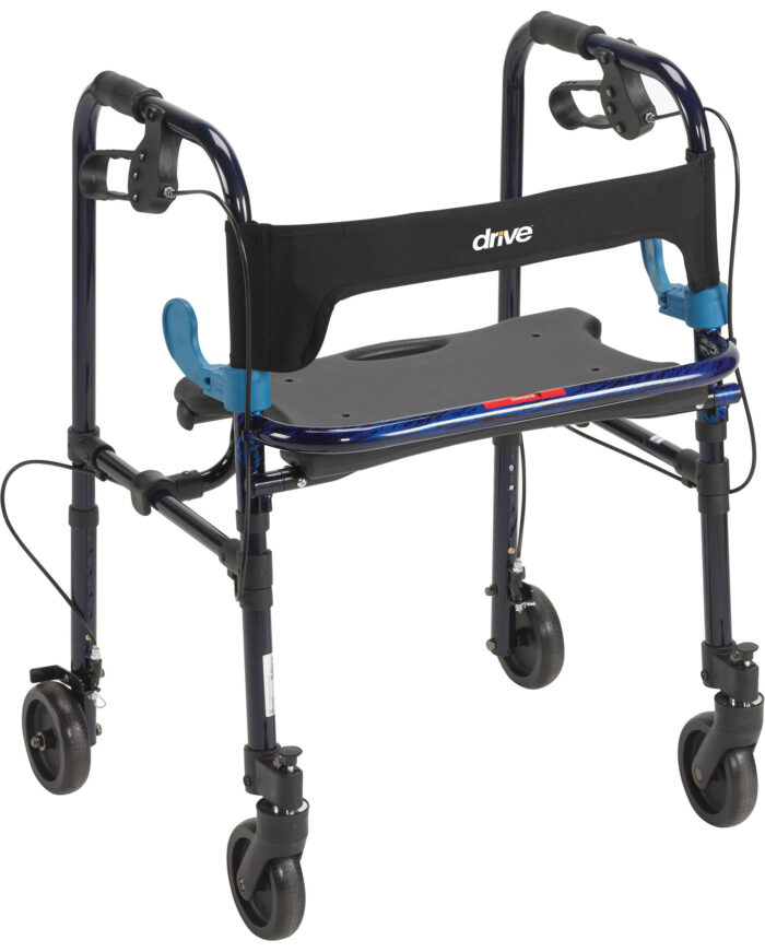 Deluxe, Trigger Release Folding Walker with 5” Wheels