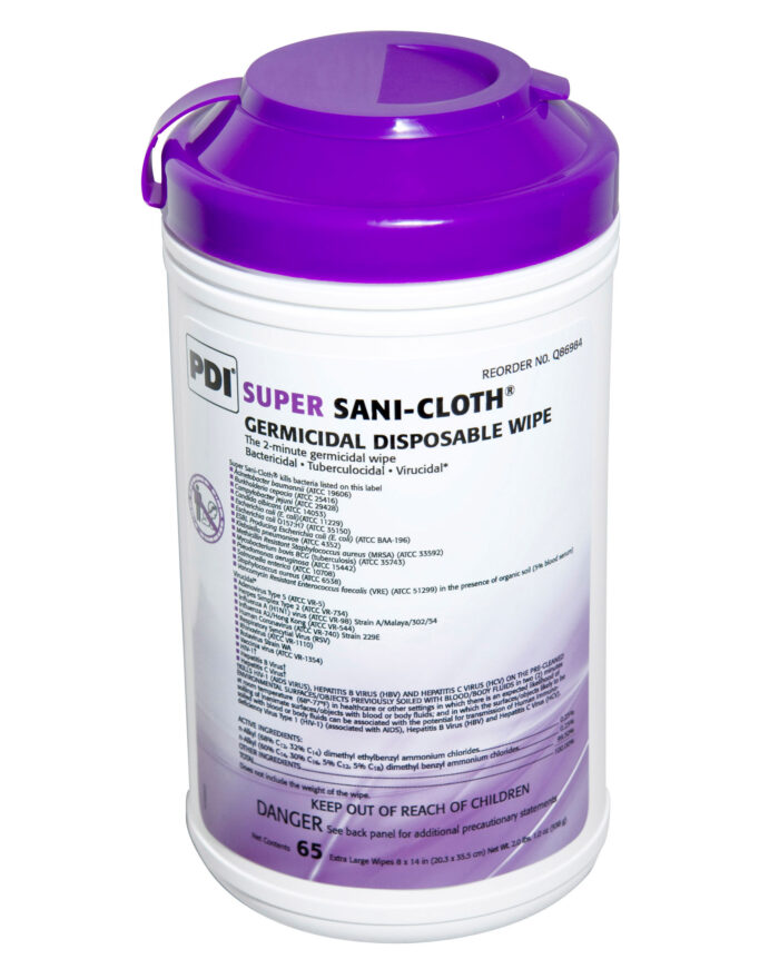 Professional Disposables Surface Disinfectant Super Sani-Cloth Wipes